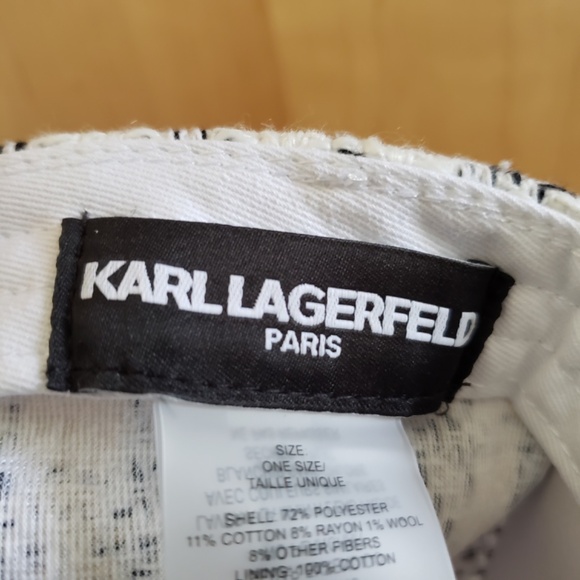 Karl Lagerfeld Signature Boucle Plaid Cap NEW!